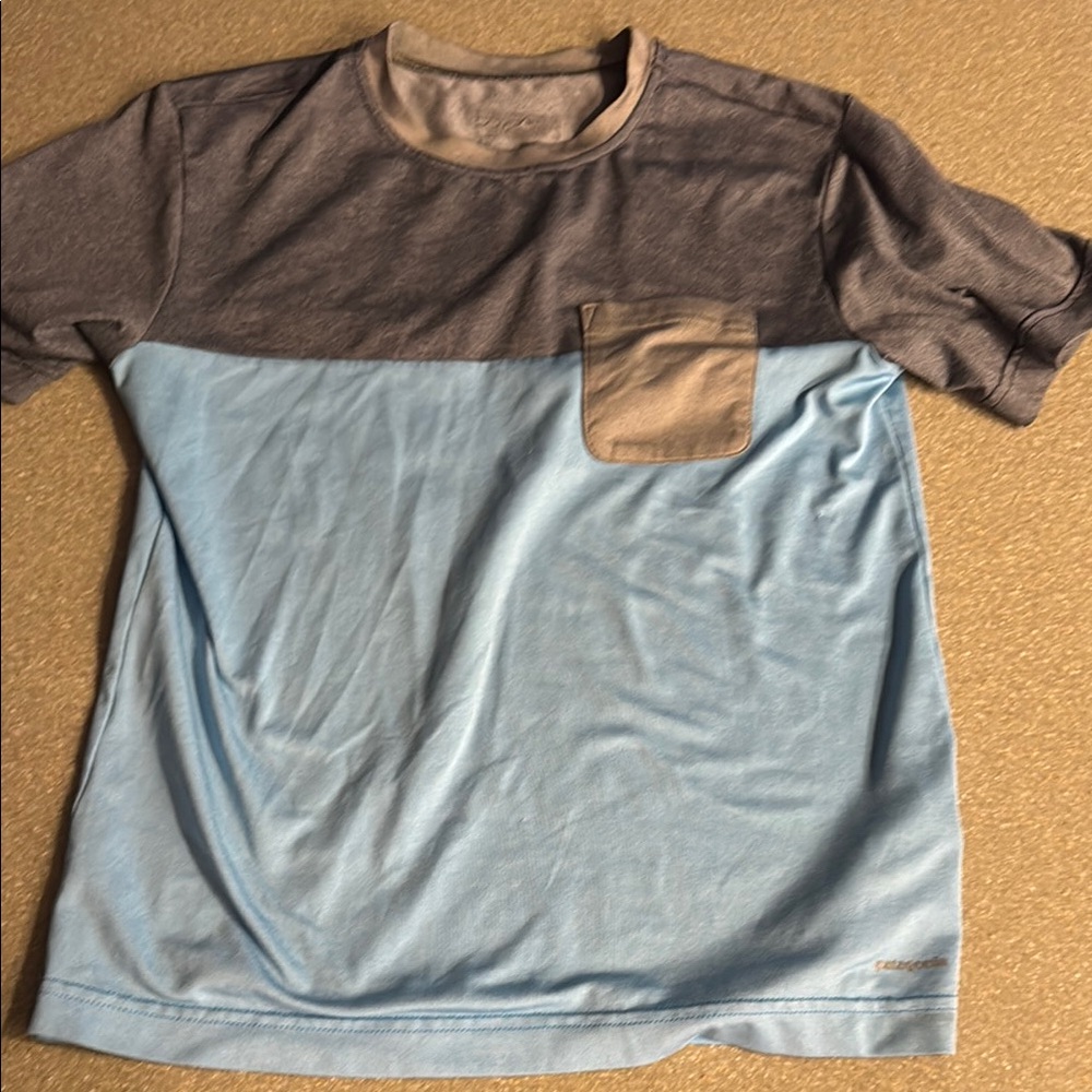 Patagonia Blue and Gray Short Sleeve Tees